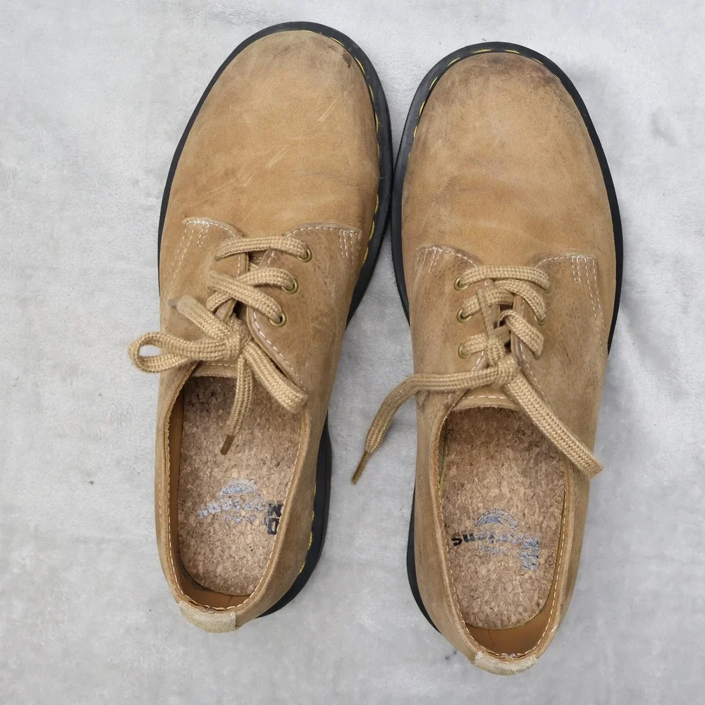 Dr. Martens Unisex 8M 9M Oxford Brown Tumbled Nubuck Leather Classic Lace-Up